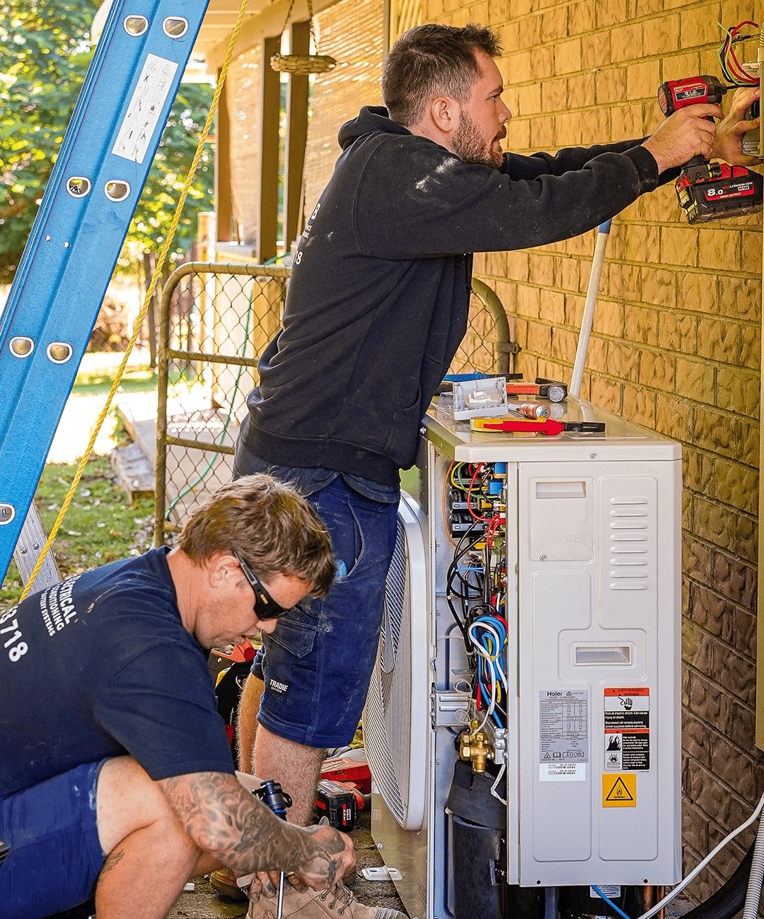 LCMB electrician carrying out electrical work on site
